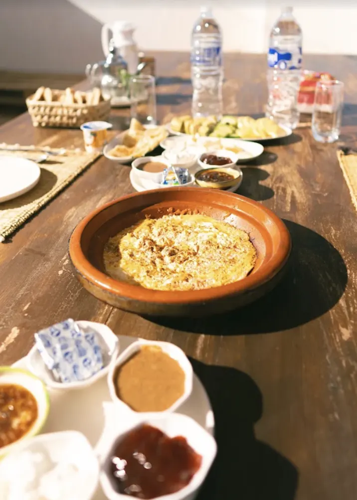 Homemade Moroccan breakfast at Nalu Surf House